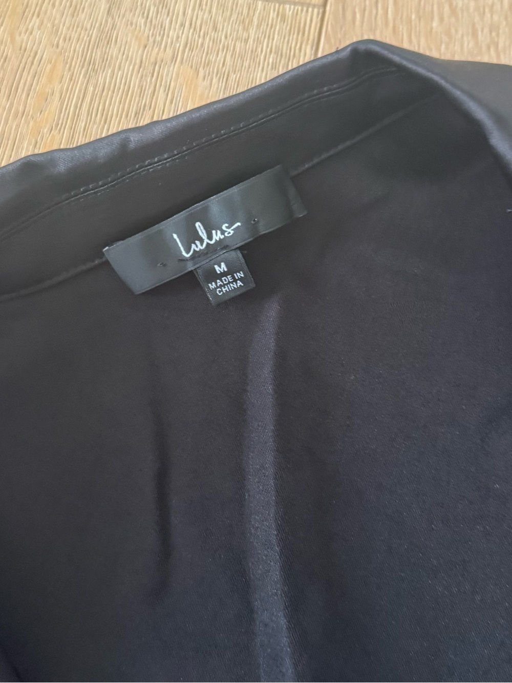 Lulus Coveted Aesthetic Black Tie-Front Long Sleeve Collared Top Medium - Picture 7 of 11